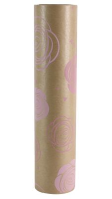 50x125m Nat Kraft W/Pink Rose Heads