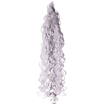 Metallic Silver / White Balloon Tassels (12)