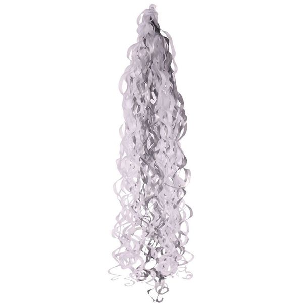 Metallic Silver / White Balloon Tassels (12)