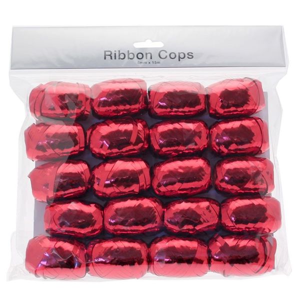 Metallic Red Ribbon Cops x 20 ()