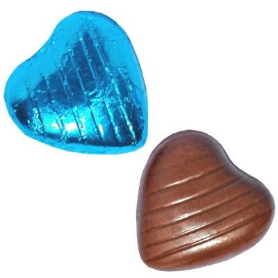 Turquoise Foil Chocolate Hearts