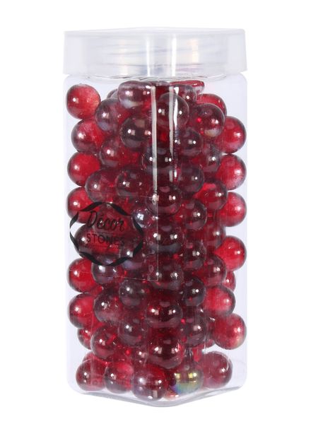 700gr Red 16mm Glass Marbles in Jar (1/16)