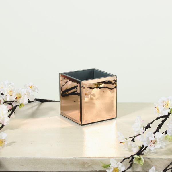 10x10cm Mirror Cube-Rose Gold