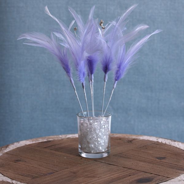 Diamante Feather Bunch x 6 Light Purple