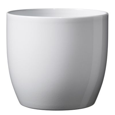 Basel Full Color Ceramic Pot Shiny White (14cm)