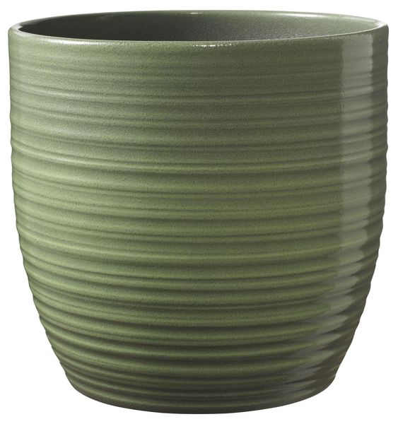 Bergamo Ceramic Pot Leave Green Glaze (16cm)