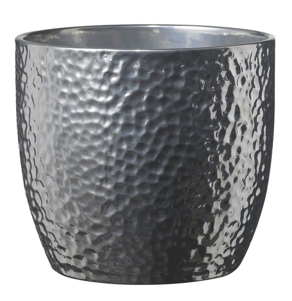 Boston Metallic Ceramic Pot Shiny Silver (21cm)