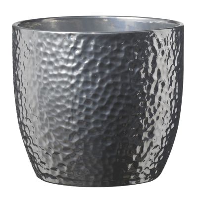 Boston Metallic Ceramic Pot Shiny Silver (19cm)