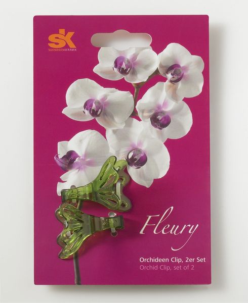 Fleury Orchid Clip Green (4cm)