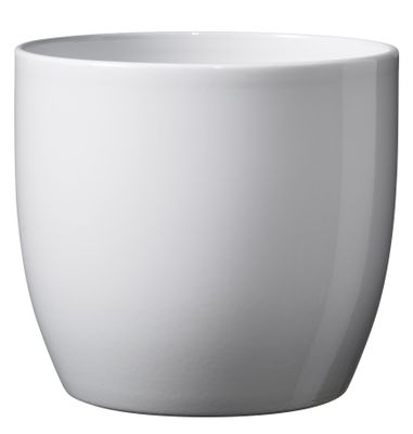 Basel Full colour Pot - Shiny White (10cm x 8cm)