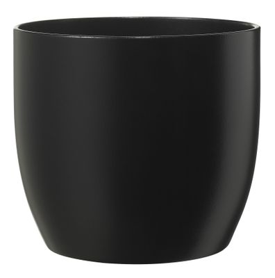 Basel Fashion Pot - Matt Black (21cm x 20cm)