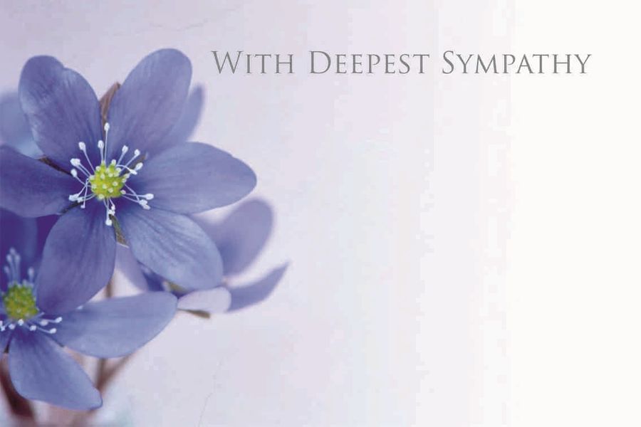 "With Deepest Sympathy" Blue Flower Sympathy Card (x50 ...