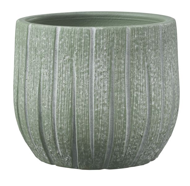 Ronda Pot - Green Textured (19 x 18cm)
