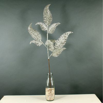 Glitter Fern Leaf Spray (Champagne) (24/288)