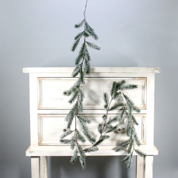 Dark Green Pine garland w/snow (180cm) (12/120)