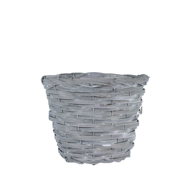 25cm Round Woodhouse Basket - Grey Wash