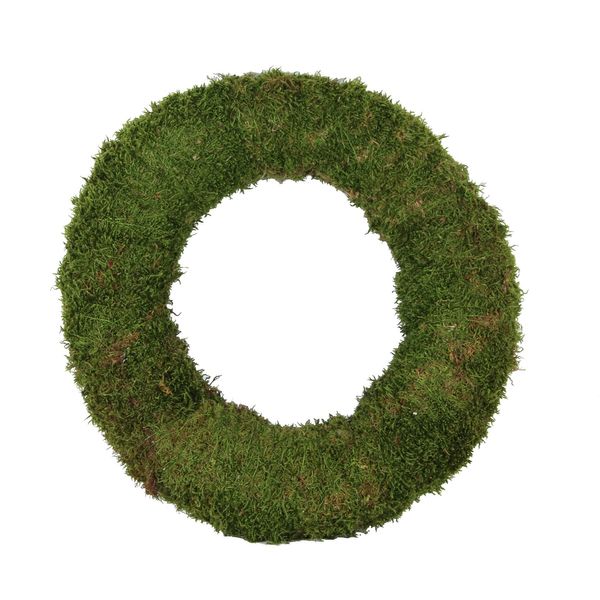 30cm Flat Moss Thick Wreath (Preserved Green) (1/6) 
