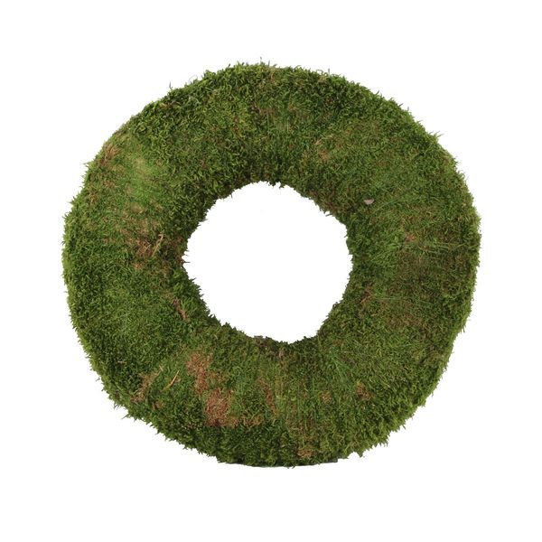 38cm Flat Moss Thick Wreath (Preserved Green) (1/6) 