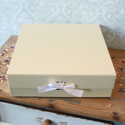 Cream Keepsake Box with Ribbon (30x30x9.2cm) 