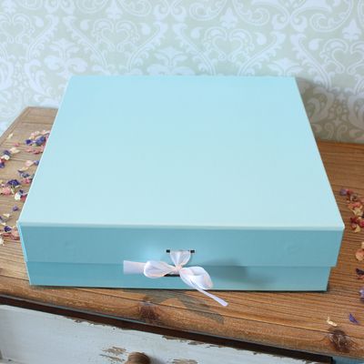 Baby Blue Keepsake Box with Ribbon (30x30x9.2cm)