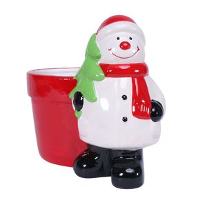 Novelty Ceramic Pot w/Snowman (24)


