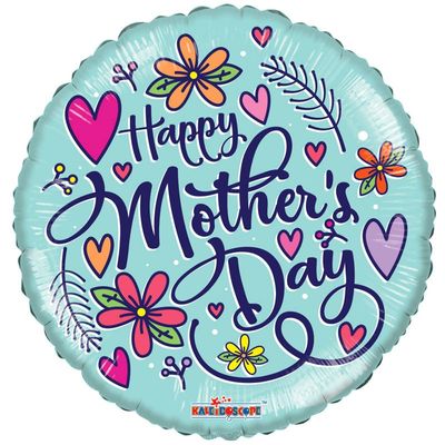 Happy Mothers Day Floral Balloon (18 Inch)