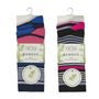 Ladies 3 Pack Stripe Bamboo Ankle Sock