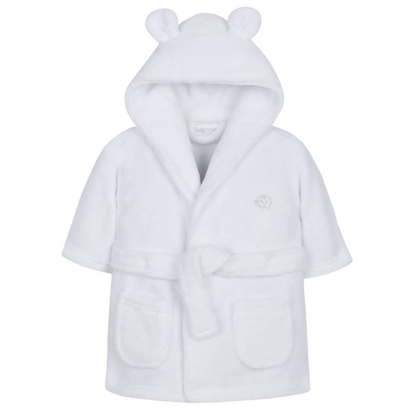 Babytown White Babies Fleece Robe 0 6 Months Angel Wholesale