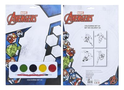Avengers A4 Paint Colouring Set