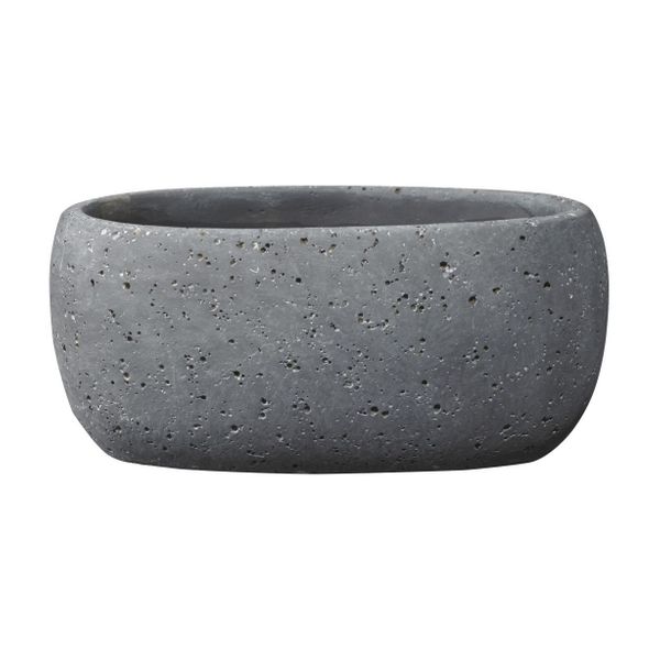 Bettona Ceramic Trough Cement Dark Gray (14 x 6cm)