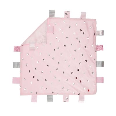 Pink Comforter with Hearts Print & Ribbons