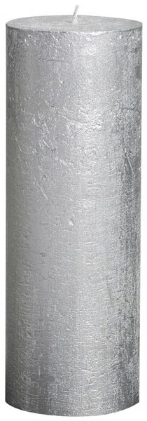 Silver Bolsius Rustic Metallic Candle (190mmx68mm) (BT 65 hours)