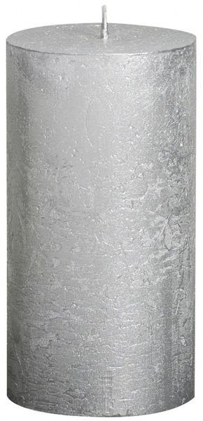 Silver Bolsius Rustic Metallic Candle (130mmx68mm) (BT 48 hours)