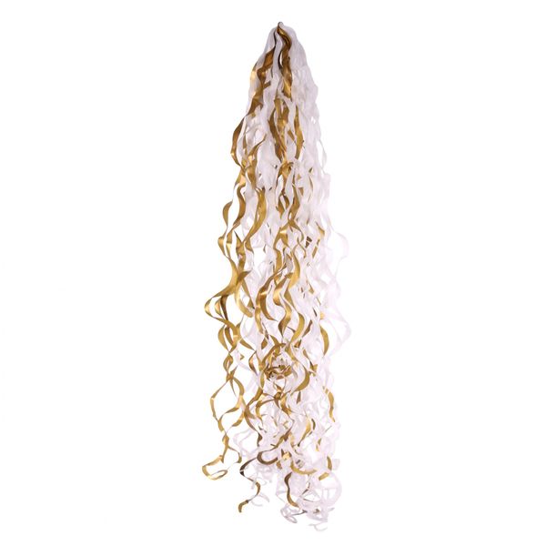 Metallic Gold & White Balloon Tassels (For 18 Inch Balloons)