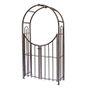 Black Arched Top Garden Arch with Gate
