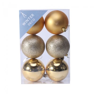 8cm Gold Baubles