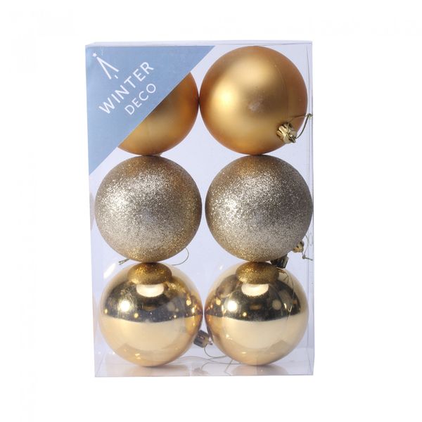 8cm Gold Baubles