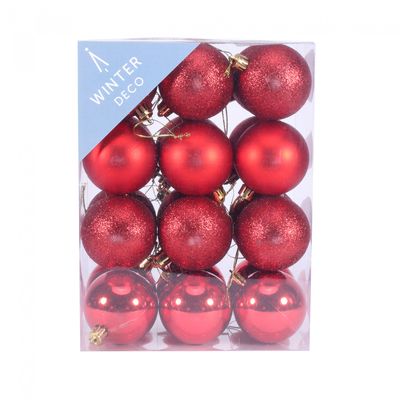 6cm red baubles