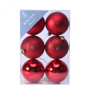 8cm red baubles