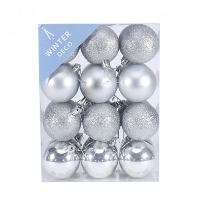 6cm Silver Baubles