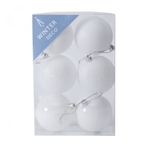 8cm White Baubles