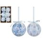 Set Of 6 75Mm Polyfoam Baubles In Craft W/Box Snowflake      