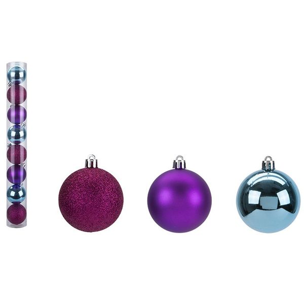 Set Of 8 5Cm Baubles In Pvc    Tube And Pdq - Brights        