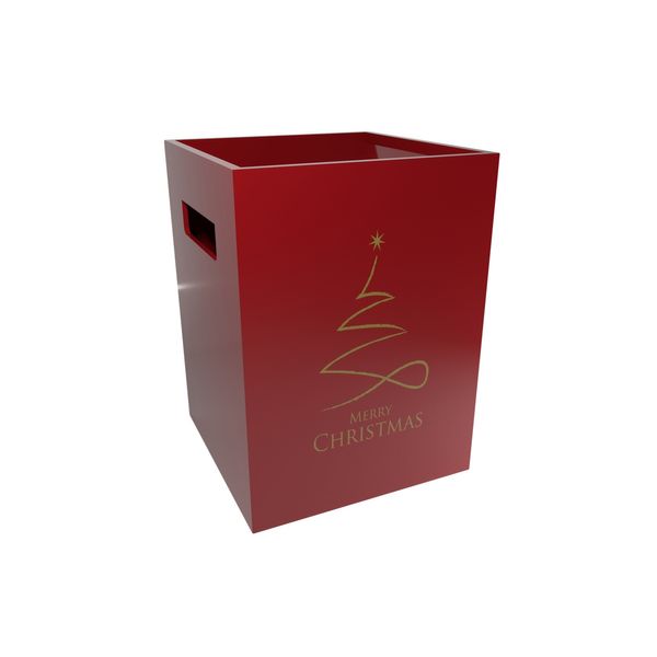 Pearlised Red Flower Box-Contemporary Christmas (x10)