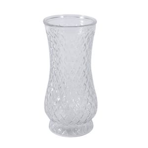 21 x 10.5cm Clear Textured Vase