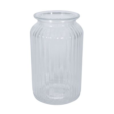 Ribbed Glass Vase (18.5cm)