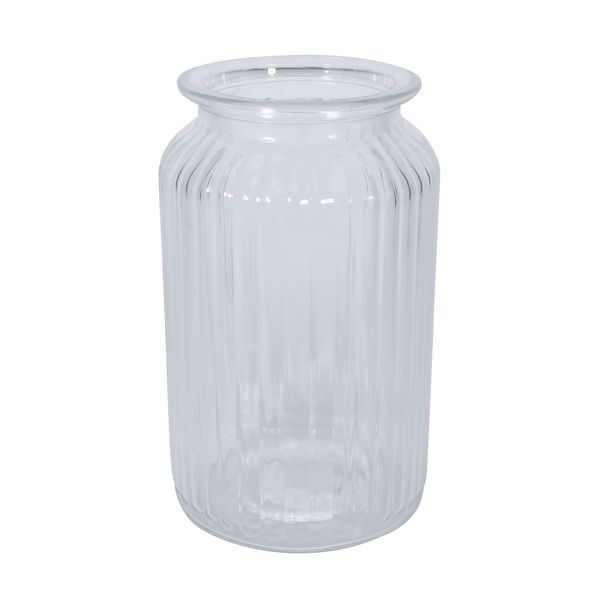Ribbed Glass Vase (18.5cm)