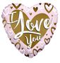 I Love You Gold And Pink Jumbo Heart (36 Inch)