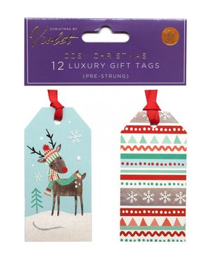 12 Pack Tags Cosy Christmas