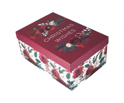10 Nested Boxes Claret Christmas